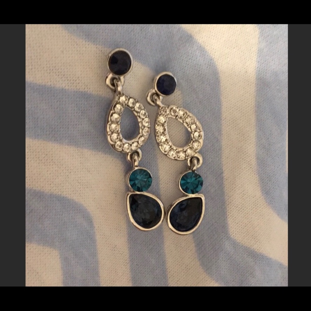 Blue & Teal Gem Drop Earrings 💙